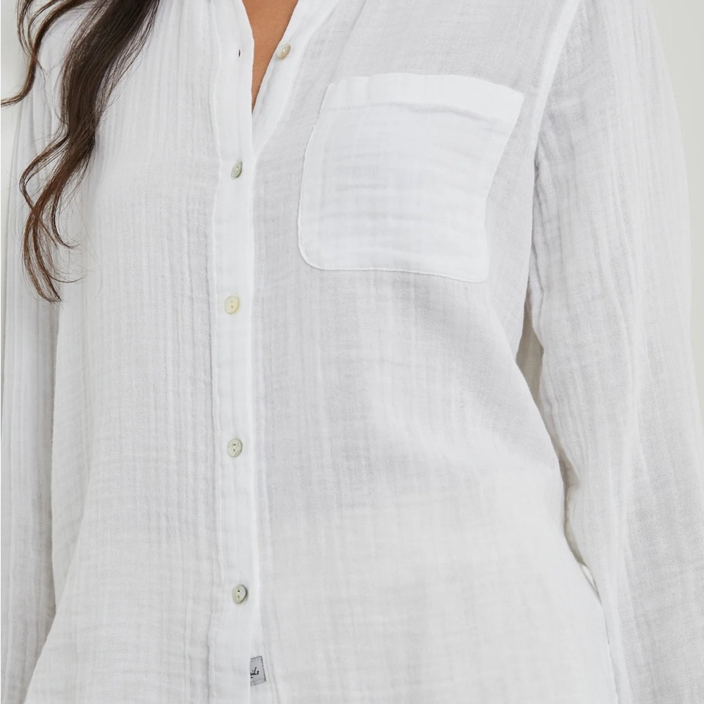 Francesca's Collections White Button Down Shirt